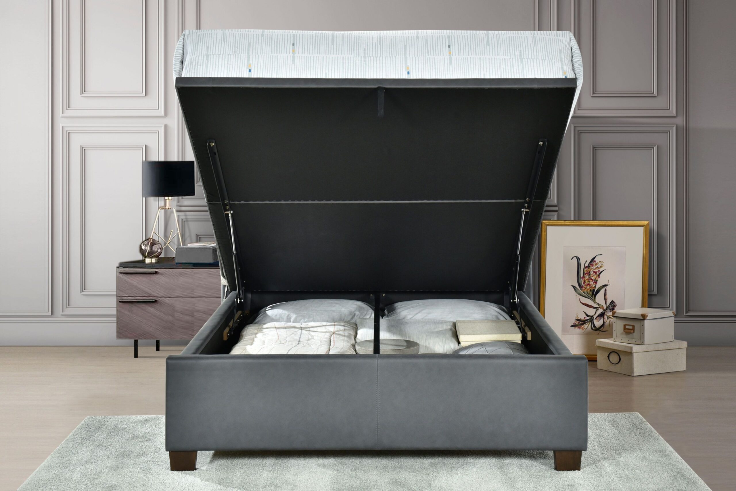 Leonardo Pillow Back Ottoman Bed Frame Crediton Beds