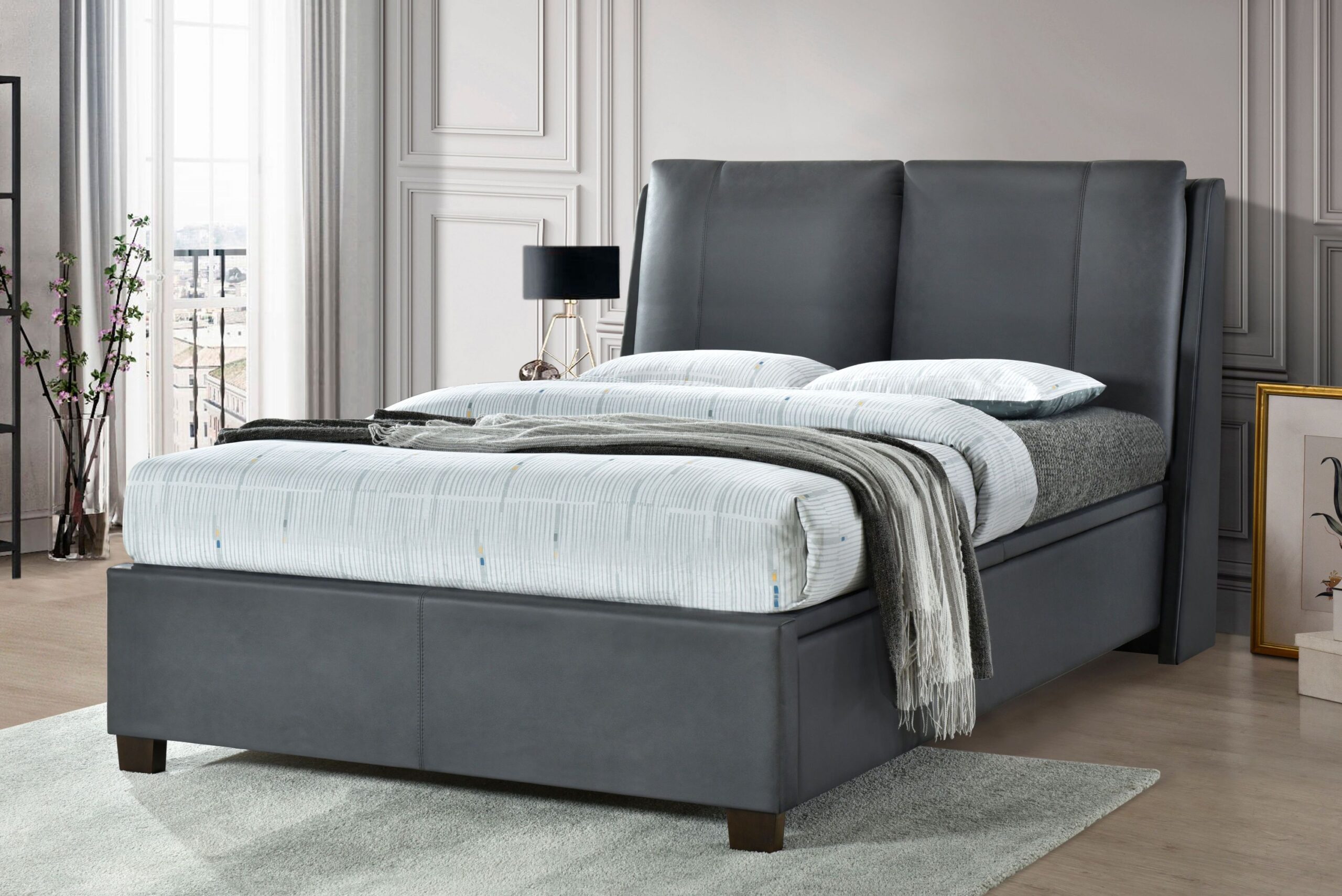 Leonardo Pillow Back Ottoman Bed Frame Crediton Beds
