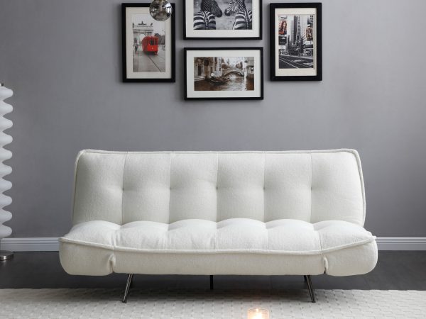 Cream Sherpa Sofa Bed