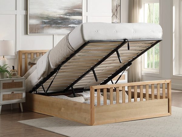 Alaine Oak Colour Ottoman Bed Frame