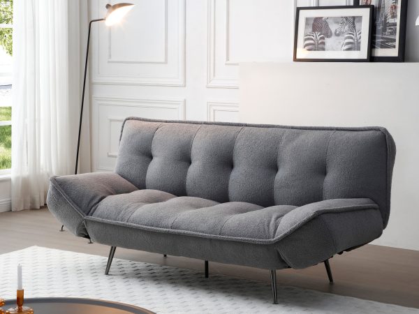 Grey Sherpa Sofa Bed