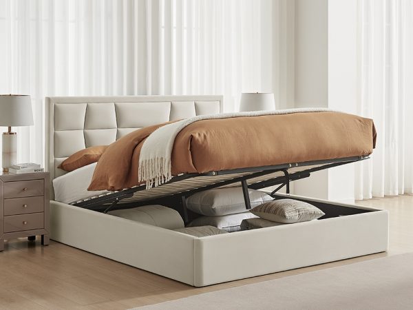 Carmell Natural Ottoman Storage Bed Frame
