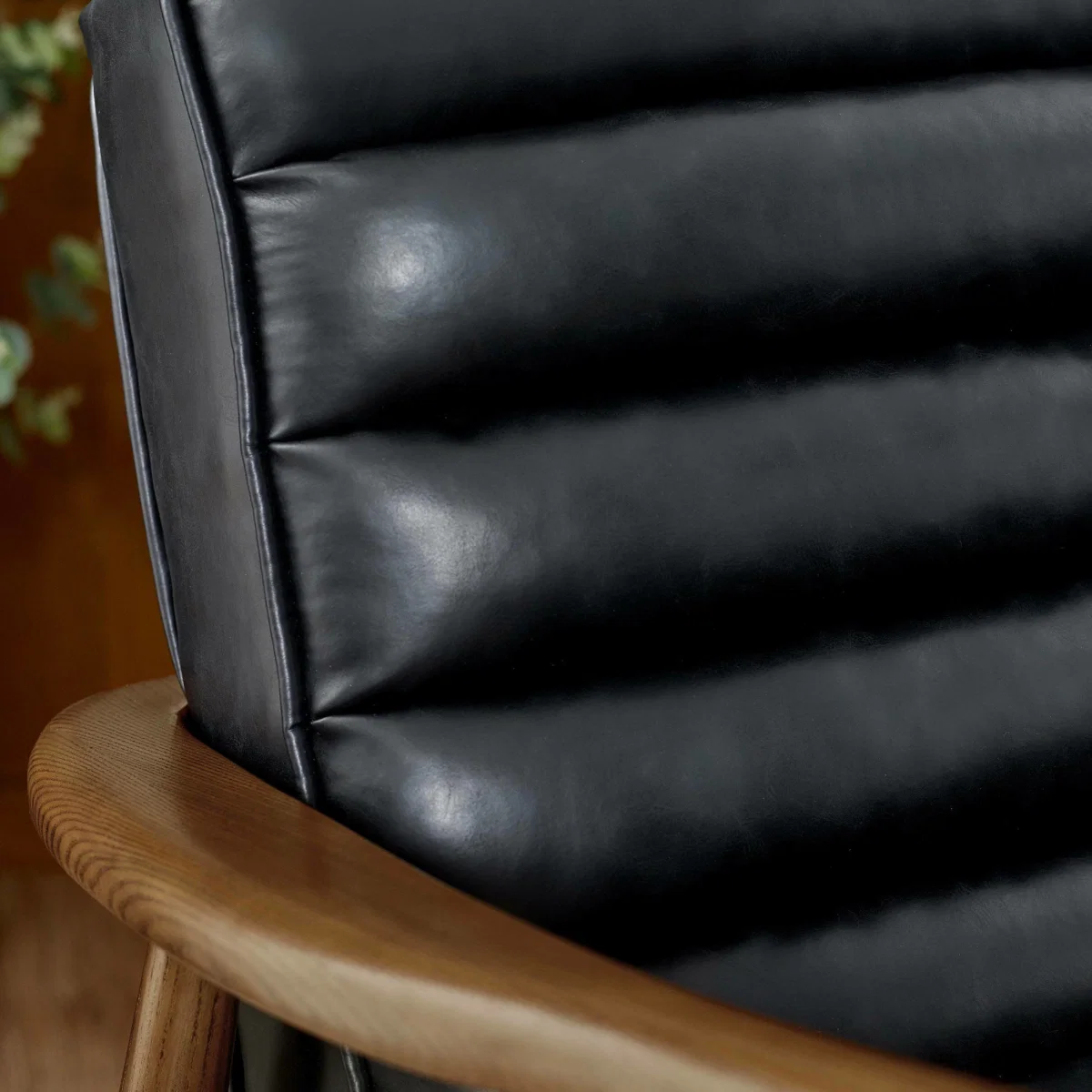 Marshall Black Faux Leather 2 Seater Sofa - Image 9