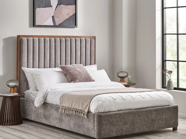 Staffordshire Grey Chenille Bed Frame